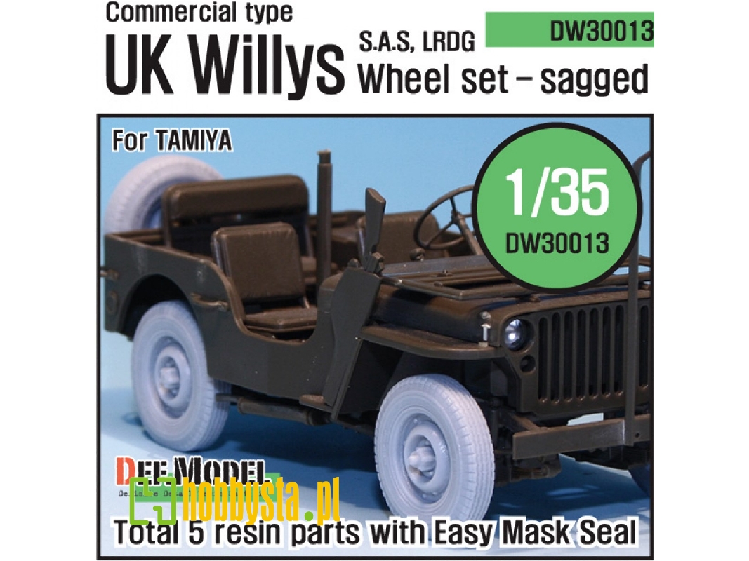 U.K. Commando/Sas Jeep Wheel Set (For Tamiya 1/35) - image 1