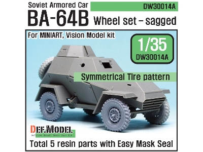 Russian Ba-64b Armored Car Wheel Set (For Miniart 1/35) - image 1