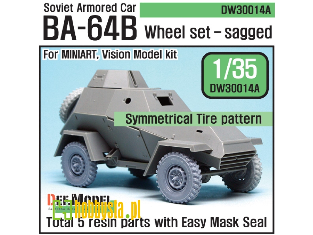 Russian Ba-64b Armored Car Wheel Set (For Miniart 1/35) - image 1