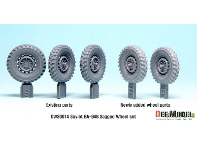 Russian Ba-64b Armored Car Wheel Set (For Miniart 1/35) - image 2