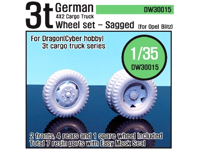 German 3t Cargo Truck Wheel Set (For Dragon 1/35) - image 1