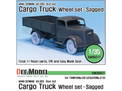 German 3t Cargo(Opel) Truck Wheel Set (For Tamiya/Italeri 1/35) - image 1