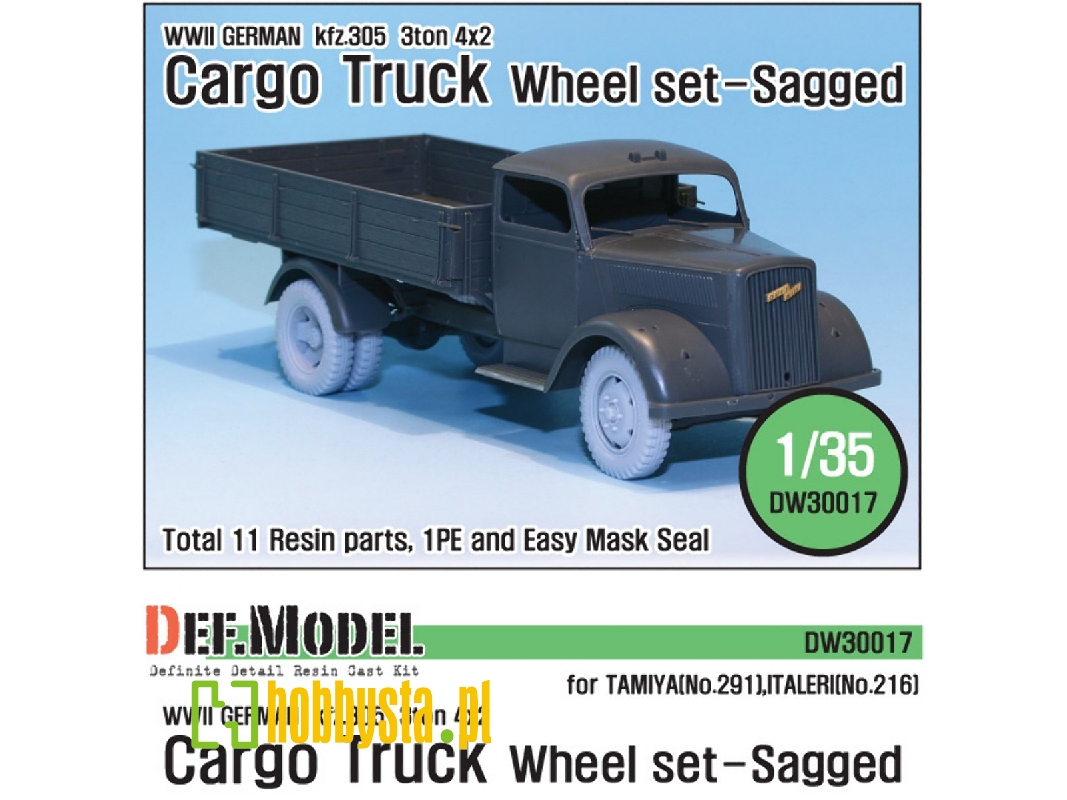 German 3t Cargo(Opel) Truck Wheel Set (For Tamiya/Italeri 1/35) - image 1