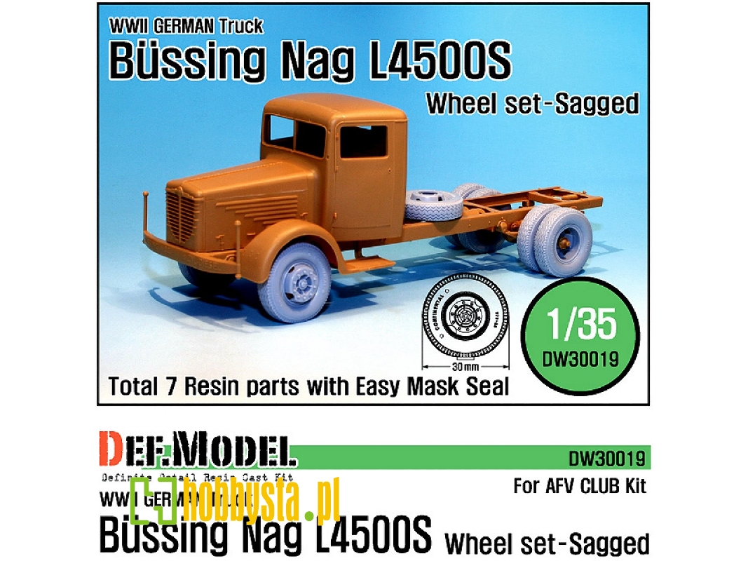 German Bussing-nag L4500s Sagged Wheel Set (For Afvclub 1/35) - image 1