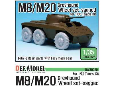 U.S. M8/M20 Greyhound Sagged Wheel Set (For Tamiya 1/35) - image 1