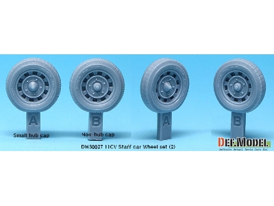 11cv Staff Car Sagged Wheel Set (2) (For Tamiya 1/35) - image 3