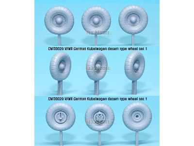 German Vw Desert Type Wheel Set 1 (For Tamiya 1/35) - image 2