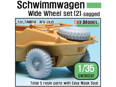 German Schwimmwagen Wide Wheel Set 2 - Deka (For Tamiya 1/35) - image 1