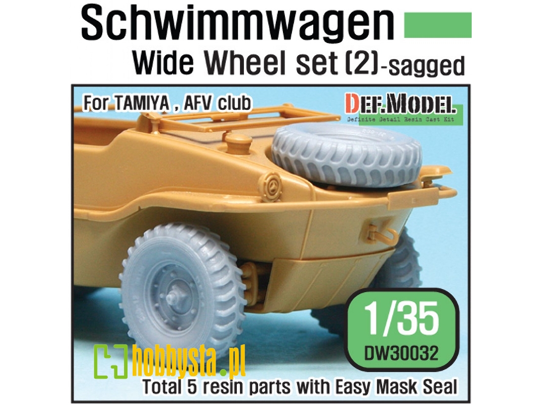 German Schwimmwagen Wide Wheel Set 2 - Deka (For Tamiya 1/35) - image 1