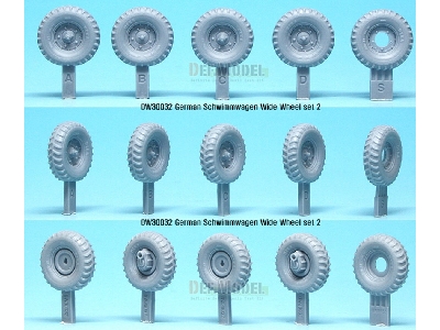 German Schwimmwagen Wide Wheel Set 2 - Deka (For Tamiya 1/35) - image 2