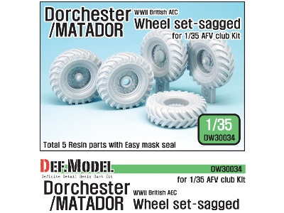 British Aec Dorchester/Matador Sagged Wheel Set ( For Afvclub 1/35) - image 1
