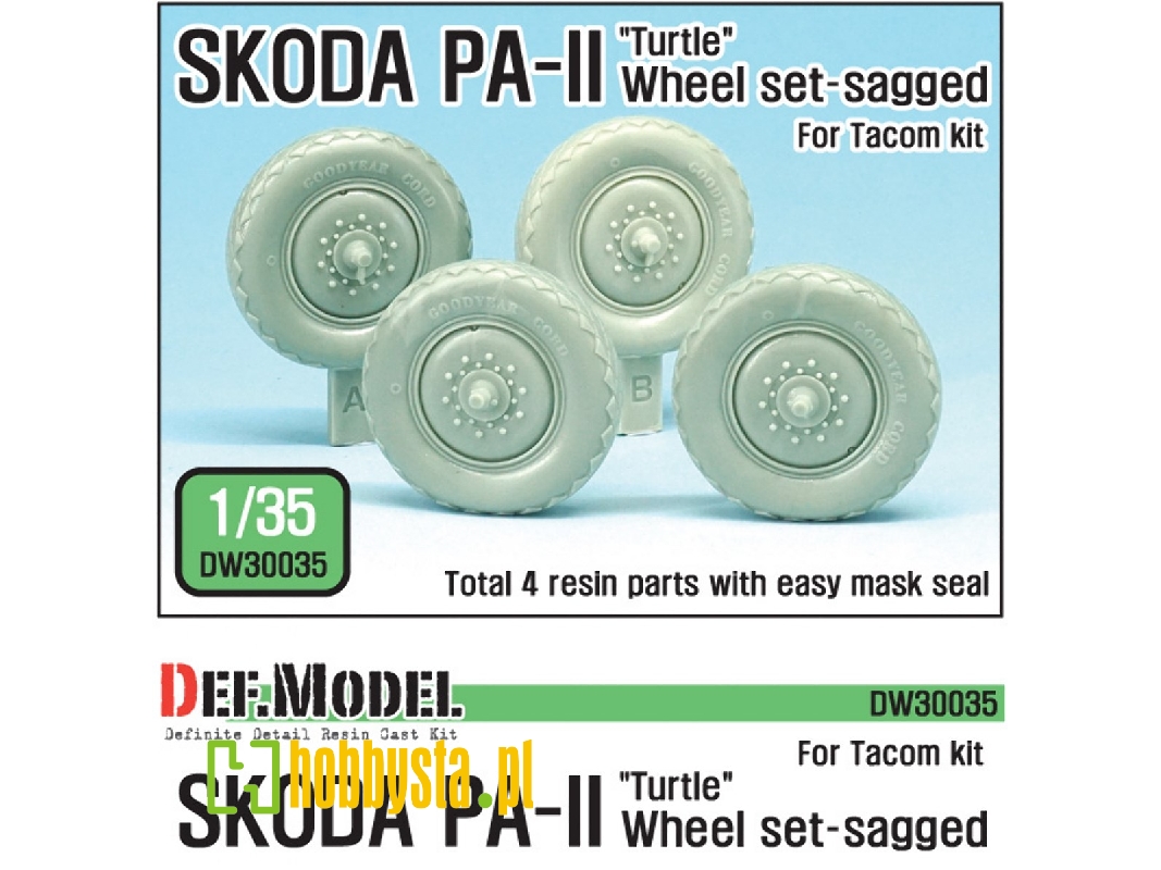 Czech Skoda Pa-ii Sagged Wheel Set ( For Takom 1/35) - image 1 Czech Skoda Pa-ii Sagged Wheel Set ( For Takom 1/35) - image 1