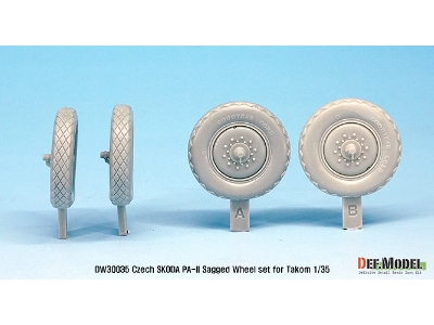 Czech Skoda Pa-ii Sagged Wheel Set ( For Takom 1/35) - image 2