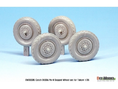 Czech Skoda Pa-ii Sagged Wheel Set ( For Takom 1/35) - image 3