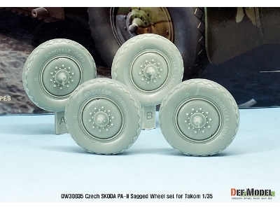 Czech Skoda Pa-ii Sagged Wheel Set ( For Takom 1/35) - image 4