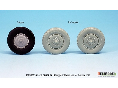 Czech Skoda Pa-ii Sagged Wheel Set ( For Takom 1/35) - image 5