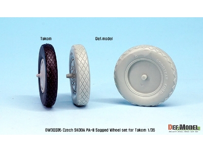 Czech Skoda Pa-ii Sagged Wheel Set ( For Takom 1/35) - image 6