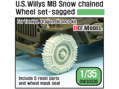 Us Willys Mb Wheel /W Snow Chain Set ( For Tamiya/Dragon/Bronco 1/35) - image 1