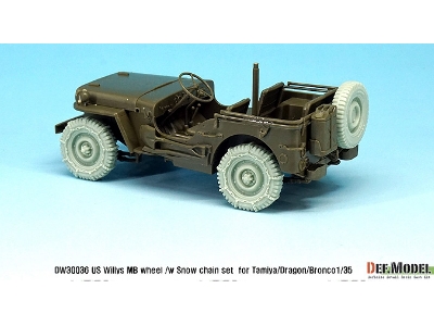 Us Willys Mb Wheel /W Snow Chain Set ( For Tamiya/Dragon/Bronco 1/35) - image 5