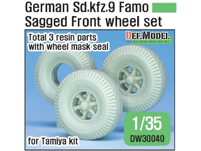 German Sd.Kfz.9 Famo Sagged Front Wheel Set ( For Tamiya 1/35) - image 1