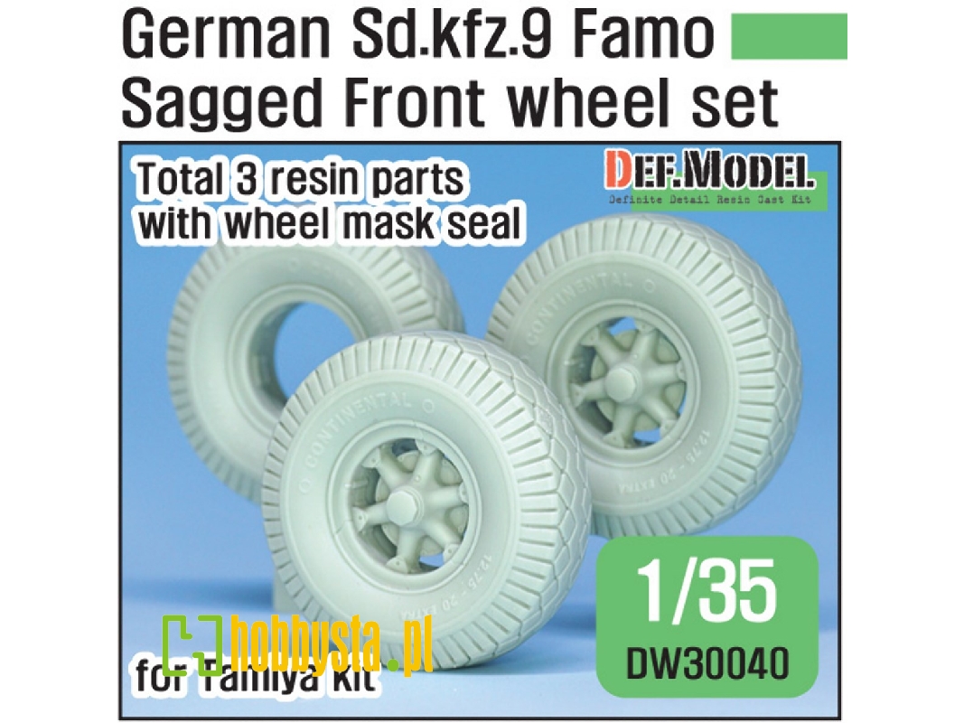 German Sd.Kfz.9 Famo Sagged Front Wheel Set ( For Tamiya 1/35) - image 1
