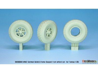 German Sd.Kfz.9 Famo Sagged Front Wheel Set ( For Tamiya 1/35) - image 3