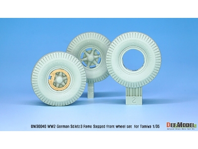 German Sd.Kfz.9 Famo Sagged Front Wheel Set ( For Tamiya 1/35) - image 5