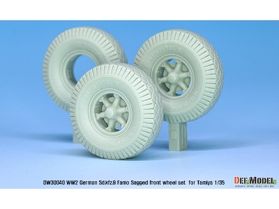 German Sd.Kfz.9 Famo Sagged Front Wheel Set ( For Tamiya 1/35) - image 7