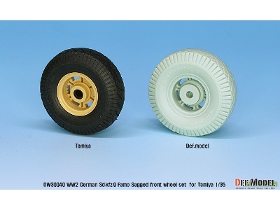 German Sd.Kfz.9 Famo Sagged Front Wheel Set ( For Tamiya 1/35) - image 9