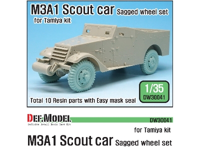 Us M3a1 Scout Car Sagged Wheel Set ( For Tamiya 1/35) - image 1