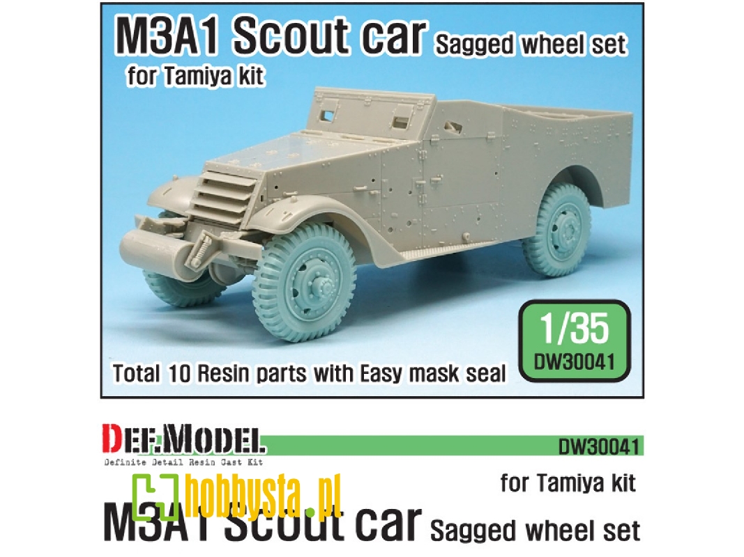 Us M3a1 Scout Car Sagged Wheel Set ( For Tamiya 1/35) - image 1