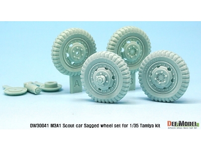 Us M3a1 Scout Car Sagged Wheel Set ( For Tamiya 1/35) - image 3