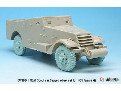 Us M3a1 Scout Car Sagged Wheel Set ( For Tamiya 1/35) - image 4