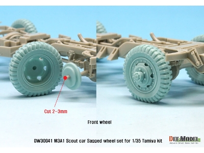 Us M3a1 Scout Car Sagged Wheel Set ( For Tamiya 1/35) - image 7