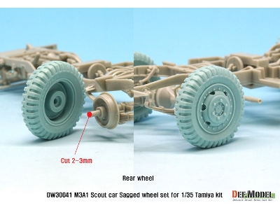 Us M3a1 Scout Car Sagged Wheel Set ( For Tamiya 1/35) - image 8