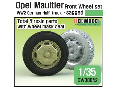 German Opel Maultier Sagged Front Wheel Set ( For Dragon/Italeri 1/35) - image 1