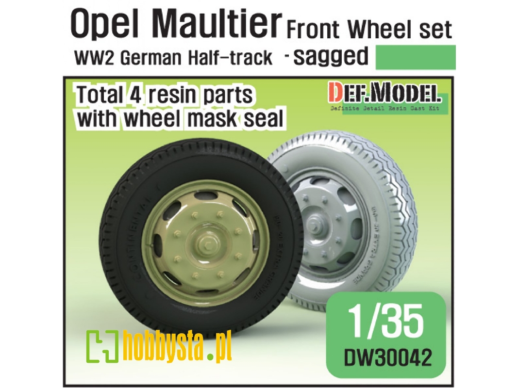 German Opel Maultier Sagged Front Wheel Set ( For Dragon/Italeri 1/35) - image 1