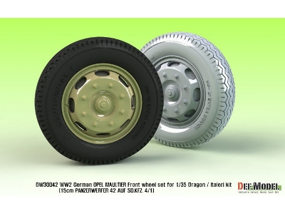 German Opel Maultier Sagged Front Wheel Set ( For Dragon/Italeri 1/35) - image 2