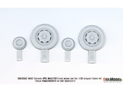German Opel Maultier Sagged Front Wheel Set ( For Dragon/Italeri 1/35) - image 3