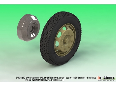 German Opel Maultier Sagged Front Wheel Set ( For Dragon/Italeri 1/35) - image 8