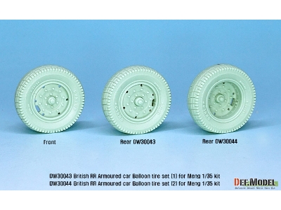 British Rr Armoured Car Balloon Sagged Wheel Set- Late ( For Meng 1/35) - image 3