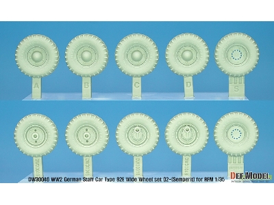 German Staff Car Type 82e Wheel Set 02-wide(Semperit) ( For Rfm 1/35) - image 2