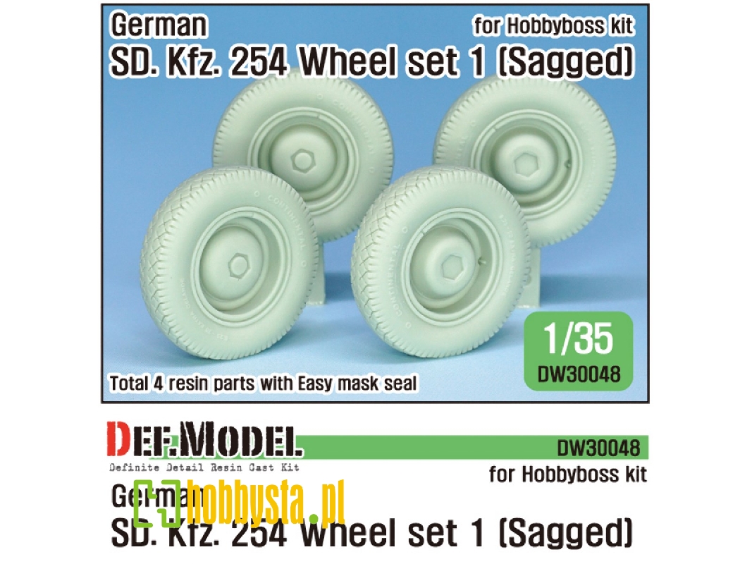 German Sd.Kfz.254 Sagged Wheel Set 01 ( For Hobbyboss 1/35) - image 1