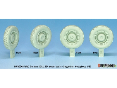 German Sd.Kfz.254 Sagged Wheel Set 01 ( For Hobbyboss 1/35) - image 2