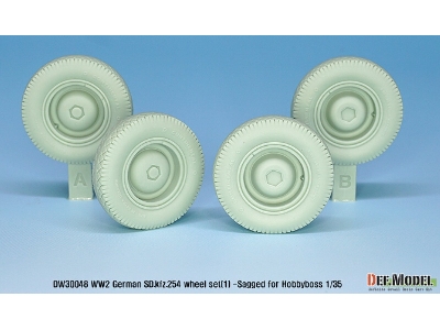 German Sd.Kfz.254 Sagged Wheel Set 01 ( For Hobbyboss 1/35) - image 3