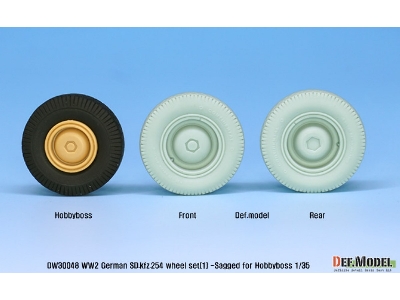 German Sd.Kfz.254 Sagged Wheel Set 01 ( For Hobbyboss 1/35) - image 5