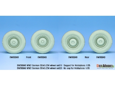 German Sd.Kfz.254 Sagged Wheel Set 01 ( For Hobbyboss 1/35) - image 8