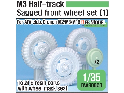 U.S M2/M3/M16 Halftrack Front Sagged Wheel Set (1)( For Afv Club, Dragon 1/35) - image 1