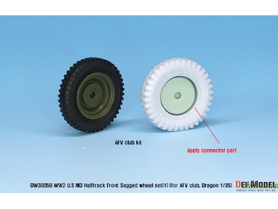 U.S M2/M3/M16 Halftrack Front Sagged Wheel Set (1)( For Afv Club, Dragon 1/35) - image 5