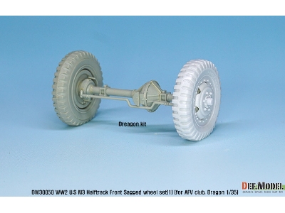 U.S M2/M3/M16 Halftrack Front Sagged Wheel Set (1)( For Afv Club, Dragon 1/35) - image 6